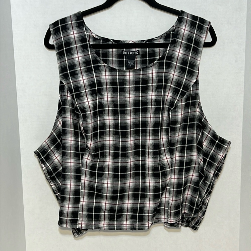 Hot Topic Four Plaid Crop Top Woven Tank Size 5X Academia Goth Grunge